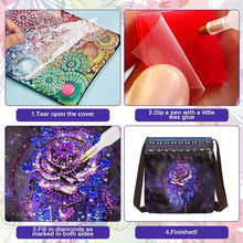 Load image into Gallery viewer, Special Shaped Diamond Painting Tote Bag for Adults Home Organizer (Mystic Rose)
