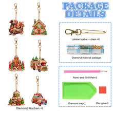 Load image into Gallery viewer, 6PCS Christmas Full Drill Keyring Double Sided Special Shape Diamond Art Keyring