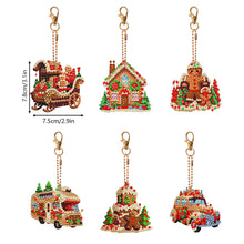 Load image into Gallery viewer, 6PCS Christmas Full Drill Keyring Double Sided Special Shape Diamond Art Keyring