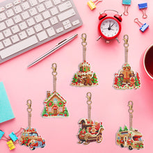 Load image into Gallery viewer, 6PCS Christmas Full Drill Keyring Double Sided Special Shape Diamond Art Keyring