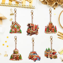Load image into Gallery viewer, 6PCS Christmas Full Drill Keyring Double Sided Special Shape Diamond Art Keyring