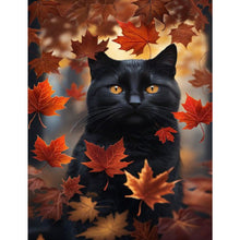 Load image into Gallery viewer, Diamond Painting - Full Square - black cat in the woods (30*40CM)