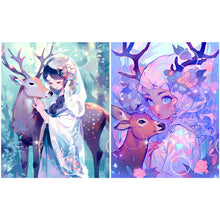 Load image into Gallery viewer, 2pcs Diamond Painting Set - Deer and girl (40*50cm)