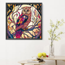 Load image into Gallery viewer, Diamond Painting - Full Round - glass art owl (30*30CM)