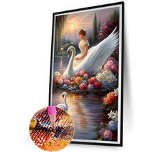 Load image into Gallery viewer, AB Diamond Painting - Full Round - Swan and girl (30*50CM)