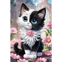 Load image into Gallery viewer, Diamond Painting - Full Round - black and white mixed cat (40*60CM)