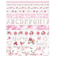 Load image into Gallery viewer, 10 Rolls Adhesive Tape Washi Tape Set Color Tape for DIY Craft(Peach Blossom 05)