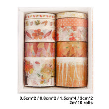 Load image into Gallery viewer, 10 Rolls Adhesive Tape Washi Tape Set Color Tape (Thick Autumn Forest 06)