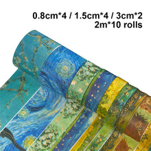 Load image into Gallery viewer, 10 Rollen Adhesive Tape Hot Stamping Washi Tape Set for Crafts(Art Collector 01)