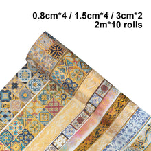 Load image into Gallery viewer, 10 Rollen Adhesive Tape Hot Stamping Washi Tape Set for Crafts (Splendid 03)