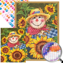 Load image into Gallery viewer, AB Diamond Painting - Full Round - Scarecrow among sunflowers (40*55CM)