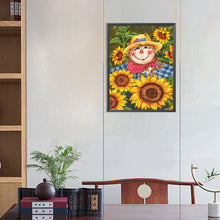 Load image into Gallery viewer, AB Diamond Painting - Full Round - Scarecrow among sunflowers (40*55CM)