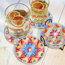 Load image into Gallery viewer, 6PCS Acrylic Washable Diamond Painting Crafts Coaster with Holder Waterproof Coaster (Mandala #1)