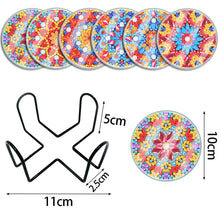 Load image into Gallery viewer, 6PCS Acrylic Washable Diamond Painting Crafts Coaster with Holder Waterproof Coaster (Mandala #1)