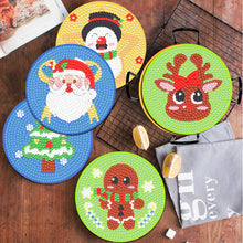 Load image into Gallery viewer, 8PCS Christmas Paper Diamond Painting Coasters Kits Diamond Painting DIY Coaster