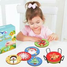 Load image into Gallery viewer, 8PCS Christmas Paper Diamond Painting Coasters Kits Diamond Painting DIY Coaster