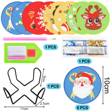 Load image into Gallery viewer, 8PCS Christmas Paper Diamond Painting Coasters Kits Diamond Painting DIY Coaster