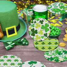 Load image into Gallery viewer, 8PCS Wooden Diamond Painting Art Coaster Kit with Holder (Saint Patricks Day #1)