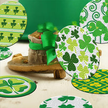 Load image into Gallery viewer, 8PCS Wooden Diamond Painting Art Coaster Kit with Holder (Saint Patricks Day #1)