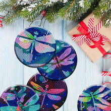 Load image into Gallery viewer, 8PCS Wooden Diamond Painting Art Coaster Kit with Holder (Dazzling Dragonfly)