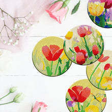 Load image into Gallery viewer, 8PCS Wooden Diamond Painting Art Coaster Kit with Holder for Adults Kids (Tulip)