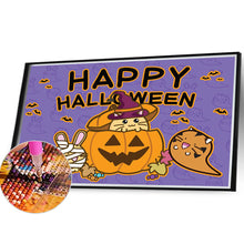 Load image into Gallery viewer, Diamond Painting - Full Round - Cute pumpkin lantern and animals (40*30CM)