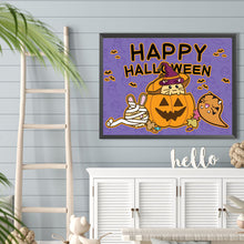 Load image into Gallery viewer, Diamond Painting - Full Round - Cute pumpkin lantern and animals (40*30CM)
