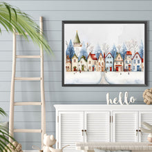 Load image into Gallery viewer, Diamond Painting - Full Round - Colorful house in the snow (40*30CM)