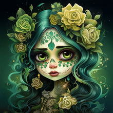Load image into Gallery viewer, Diamond Painting - Full Round - sugar skull girl (30*30CM)
