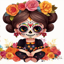 Load image into Gallery viewer, Diamond Painting - Full Round - sugar skull girl (30*30CM)