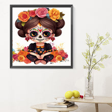 Load image into Gallery viewer, Diamond Painting - Full Round - sugar skull girl (30*30CM)