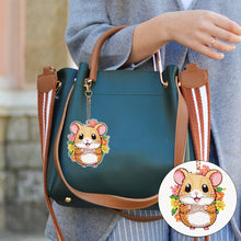 Load image into Gallery viewer, 8PCS Double Sided Round Diamond Painting Art Keychain Pendant for Adult(Hamster)