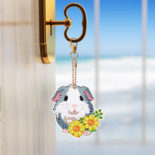 Load image into Gallery viewer, 8PCS Double Sided Round Diamond Painting Keychain Pendant (Two Colours Hamster)