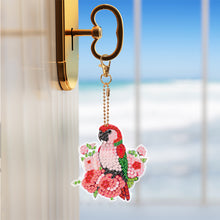 Load image into Gallery viewer, 8PCS Double Sided Round Diamond Painting Art Keychain Pendant for Adults (Birds)