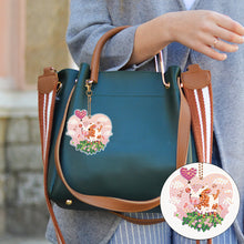 Load image into Gallery viewer, 5PCS Double Sided Round Diamond Painting Art Keychain Pendant for Adults (Calf)