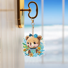 Load image into Gallery viewer, 6PCS Double Sided Round Diamond Painting Art Keychain Pendant(Nature and Animal)