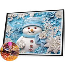 Load image into Gallery viewer, Diamond Painting - Partial Special Shaped - Snowman¡¤Blue (40*50CM)