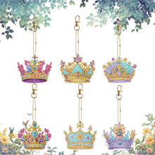 Load image into Gallery viewer, 6PCS Double Sided Special Shape Diamond Painting Keychain for Beginners (Crown)