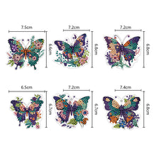 Load image into Gallery viewer, 6PCS Double Sided Special Shape Diamond Painting Keychain (Flower Butterfly)
