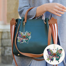 Load image into Gallery viewer, 6PCS Double Sided Special Shape Diamond Painting Keychain (Flower Butterfly)