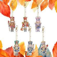 Load image into Gallery viewer, 6PCS Double Sided Special Shape Diamond Painting Keychain (Christmas Nutcracker)