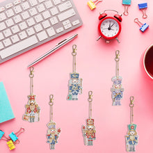 Load image into Gallery viewer, 6PCS Double Sided Special Shape Diamond Painting Keychain (Christmas Nutcracker)