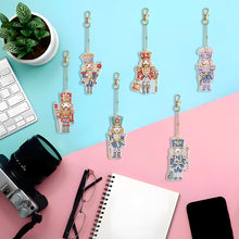 Load image into Gallery viewer, 6PCS Double Sided Special Shape Diamond Painting Keychain (Christmas Nutcracker)