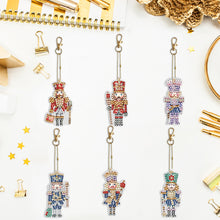 Load image into Gallery viewer, 6PCS Double Sided Special Shape Diamond Painting Keychain (Christmas Nutcracker)