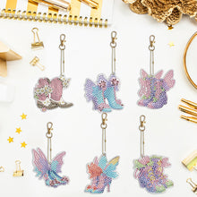 Load image into Gallery viewer, 6PCS Double Sided Special Shape Diamond Painting Keychain (Fairy Shoes)