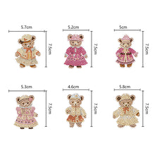 Load image into Gallery viewer, 6PCS Double Sided Special Shape Diamond Painting Keychain for Beginners (Bear)