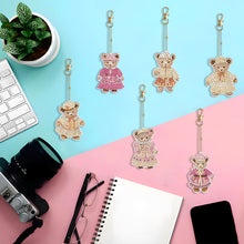 Load image into Gallery viewer, 6PCS Double Sided Special Shape Diamond Painting Keychain for Beginners (Bear)