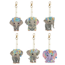 Load image into Gallery viewer, 6PCS Double Sided Special Shape Diamond Painting Keychain for Beginner(Elephant)
