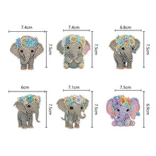 Load image into Gallery viewer, 6PCS Double Sided Special Shape Diamond Painting Keychain for Beginner(Elephant)