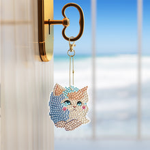 Load image into Gallery viewer, 6PCS Double Sided Special Shape Diamond Painting Keychain for Beginners (Kitten)